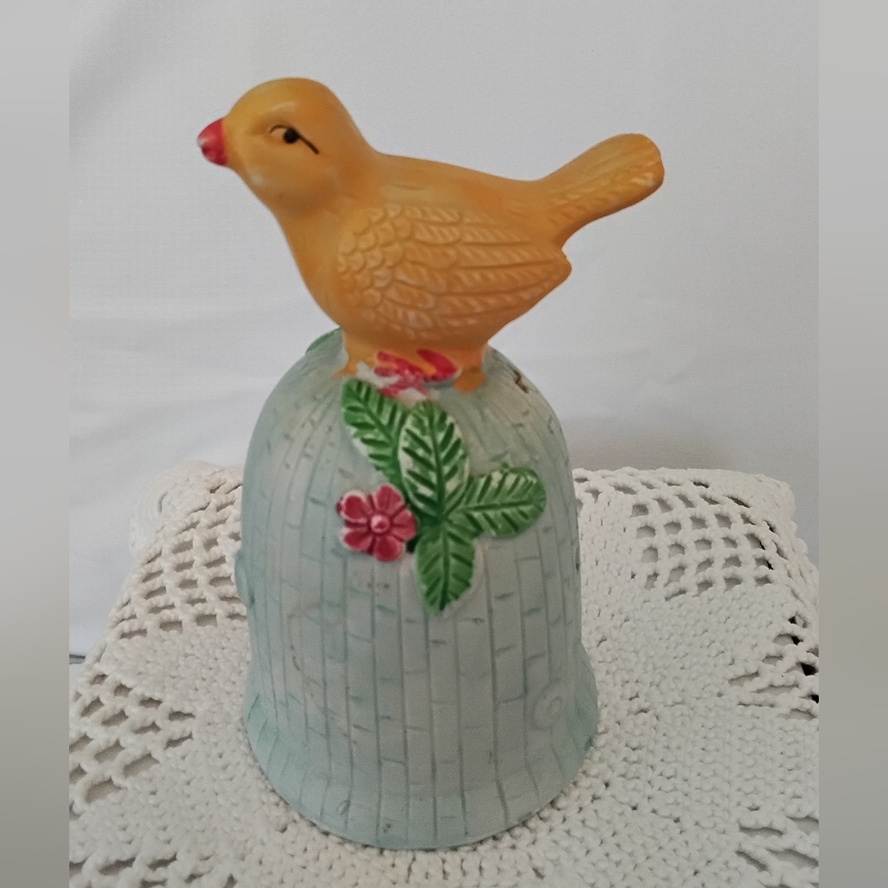 Porcelain Bell With Yellow Bird 1993 Loomco